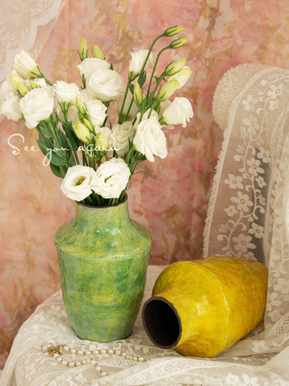 Ceramic Vase French Retro Floral Arrangement Home Decor