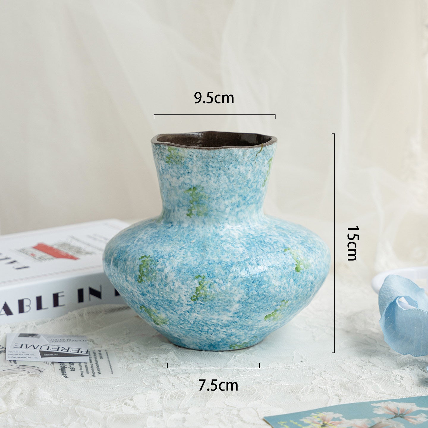 Ceramic Vase French Retro Floral Arrangement Home Decor